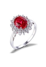 lovely silver ruby gemstone birthstone baby ring